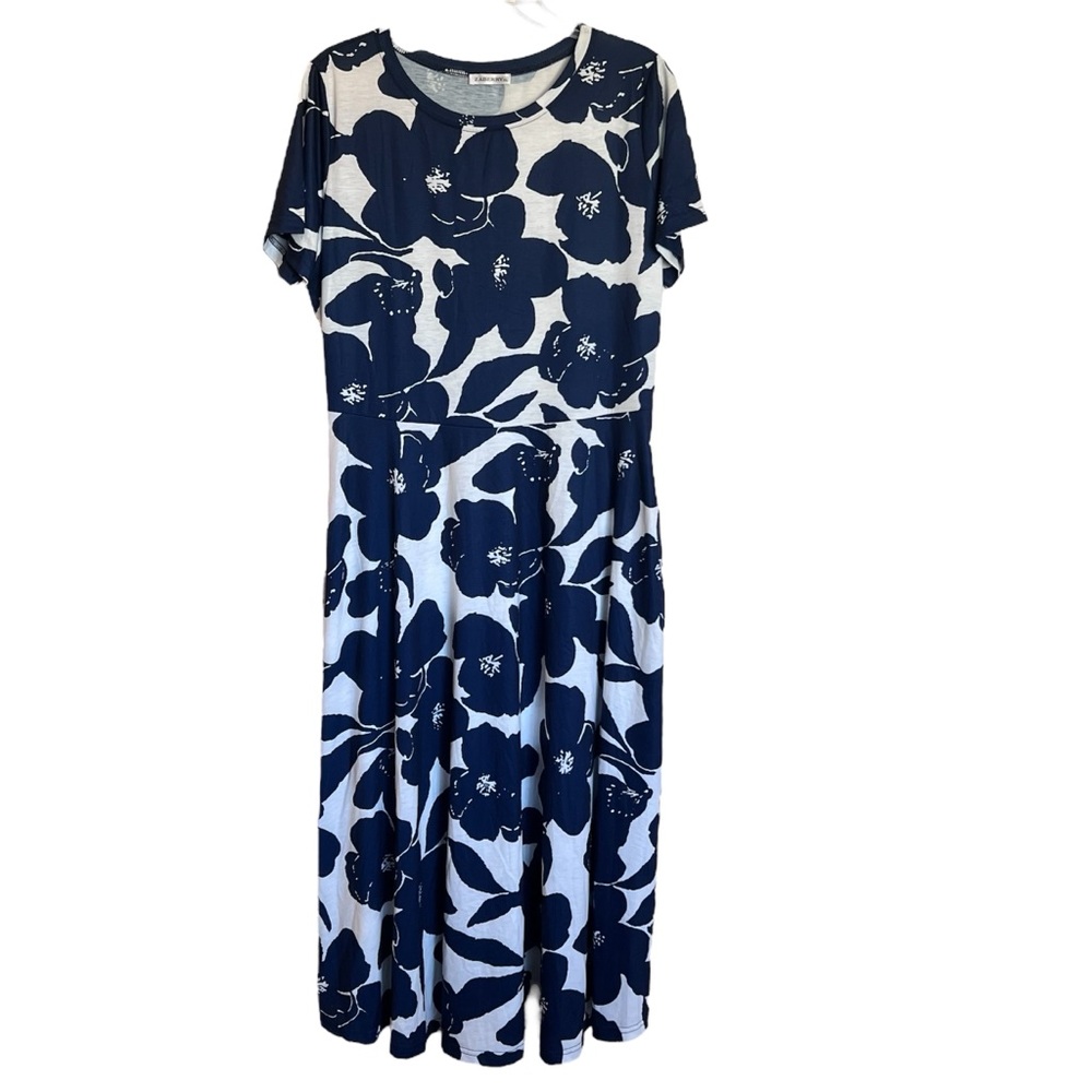 Floral Navy and White Dress